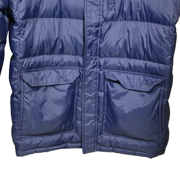 NWOT LL Bean Mountain Classic Down Parka Hooded Blue Downtek Puffer Mens XLarge - Picture 3 of 10